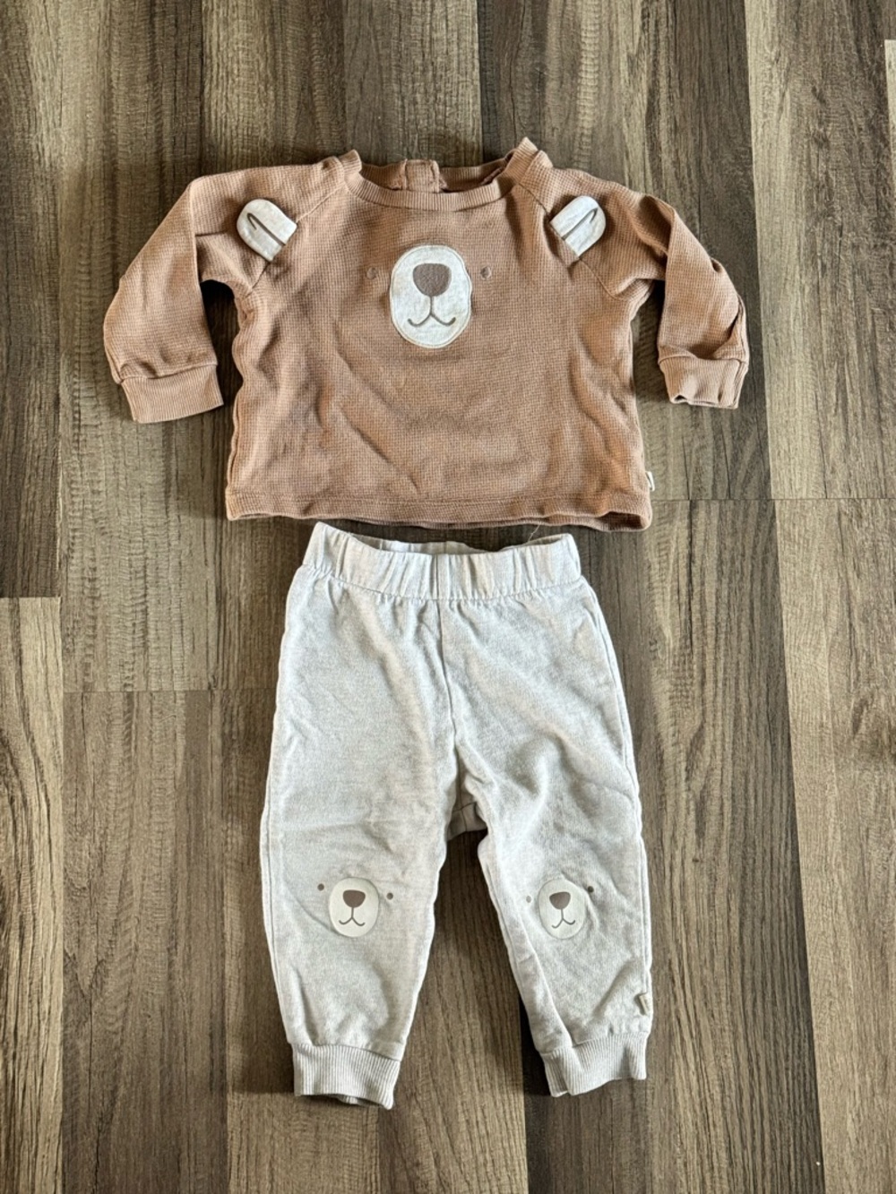 Huggies Baby Brown Bear Applique Baby Two-Piece Set